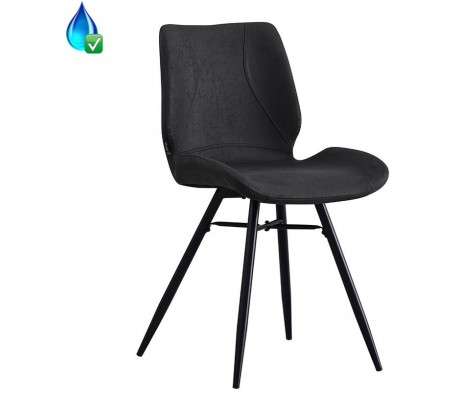 Barrel Spisebordsstol i øko-læder H81,5 cm - Sort/Antracit