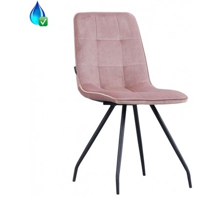 Lisa Spisebordsstol i velour H81,5 cm - Sort/Mørkeblå