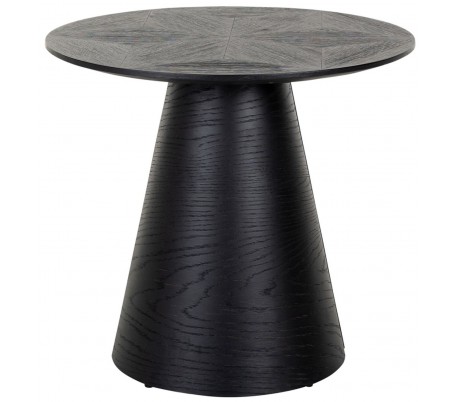 Blax rundt sofabord i egetræ og finér Ø110 cm - Sort