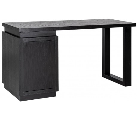 Blax skrivebord i egetræ og jern 124 x 55 cm - Sort