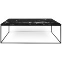 TemaHome Gleam sofabord i metal og marmor 120 x 75 cm - Sort/Hvid marmor