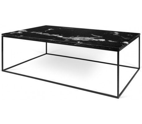 TemaHome Gleam sofabord i metal og marmor 120 x 75 cm - Sort/Hvid marmor