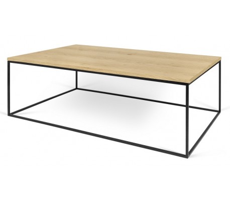 TemaHome Gleam sofabord i metal og finér 120 x 75 cm - Sort/Valnød