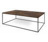 TemaHome Gleam sofabord i metal og finér 120 x 75 cm - Sort/Rustbrun