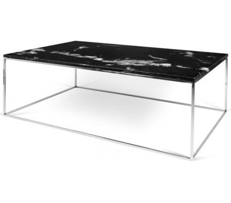 TemaHome Gleam sofabord i metal og marmor 120 x 75 cm - Sort/Sort marmor
