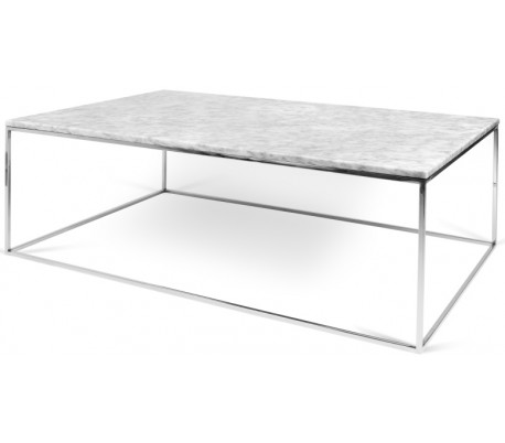 TemaHome Gleam sofabord i metal og marmor 120 x 75 cm - Krom/Sort marmor