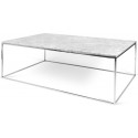 TemaHome Gleam sofabord i metal og marmor 120 x 75 cm - Krom/Sort marmor