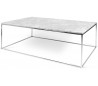 TemaHome Gleam sofabord i metal og marmor 120 x 75 cm - Krom/Hvid marmor