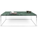 TemaHome Gleam sofabord i metal og marmor 120 x 75 cm - Krom/Hvid marmor