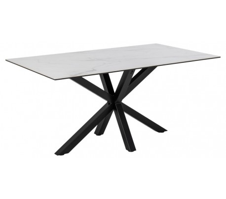 Heaven Spisebord i metal og keramik 160 x 90 cm - Sort/Gråsort