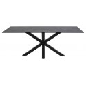 Heaven Spisebord i metal og keramik 160 x 90 cm - Sort/Gråsort