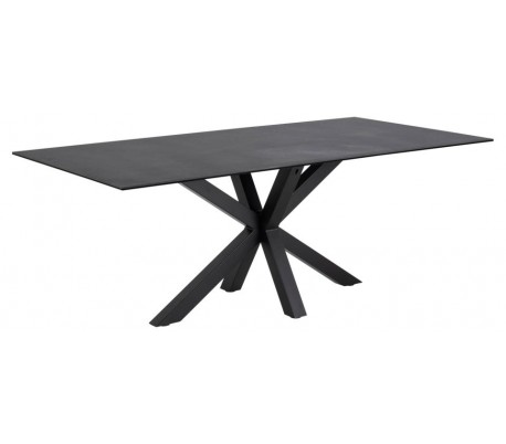 Heaven Spisebord i metal og keramik 160 x 90 cm - Sort/Gråsort