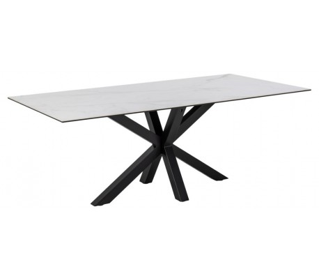 Heaven Spisebord i metal og keramik 200 x 100 cm - Sort/Gråsort