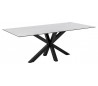 Heaven Spisebord i metal og keramik 200 x 100 cm - Sort/Gråhvid