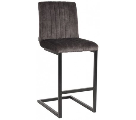 Milo barstol i velour og metal H100 cm - Sort/Rust