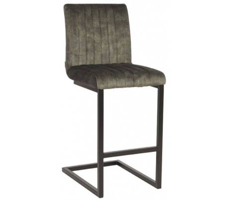 Milo barstol i velour og metal H100 cm - Sort/Antracit