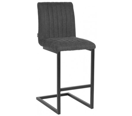 Milo barstol i tekstil og metal H100 cm - Sort/Zinkgrå