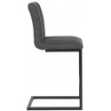 Milo barstol i tekstil og metal H100 cm - Sort/Zinkgrå