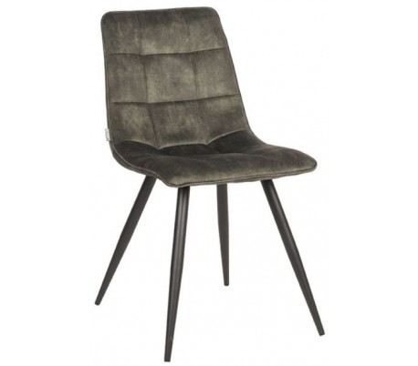 Jelt spisesbordsstol i velour og metal H85 cm - Sort/Okker