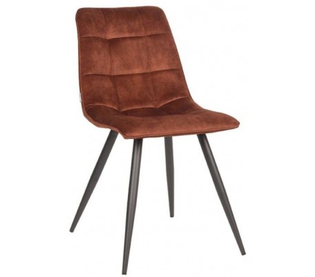 Jelt spisesbordsstol i velour og metal H85 cm - Sort/Jægergrøn