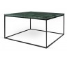TemaHome Gleam sofabord i metal og marmor 75 x 75 cm - Sort/Grøn marmor