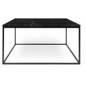 TemaHome Gleam sofabord i metal og marmor 75 x 75 cm - Sort/Grøn marmor