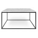 TemaHome Gleam sofabord i metal og marmor 75 x 75 cm - Sort/Sort marmor