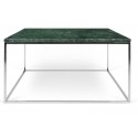 TemaHome Gleam sofabord i metal og marmor 75 x 75 cm - Sort/Grøn marmor