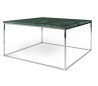 TemaHome Gleam sofabord i metal og marmor 75 x 75 cm - Krom/Grøn marmor