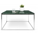 TemaHome Gleam sofabord i metal og marmor 75 x 75 cm - Sort/Grøn marmor