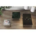 TemaHome Gleam sofabord i metal og marmor 75 x 75 cm - Sort/Grøn marmor