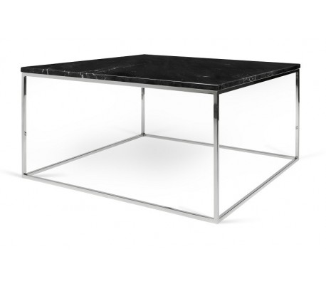 TemaHome Gleam sofabord i metal og marmor 75 x 75 cm - Krom/Grøn marmor