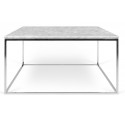 TemaHome Gleam sofabord i metal og marmor 75 x 75 cm - Krom/Sort marmor