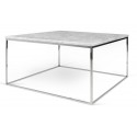 TemaHome Gleam sofabord i metal og marmor 75 x 75 cm - Krom/Sort marmor