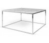 TemaHome Gleam sofabord i metal og marmor 75 x 75 cm - Krom/Hvid marmor