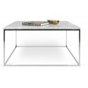 TemaHome Gleam sofabord i metal og marmor 75 x 75 cm - Krom/Sort marmor