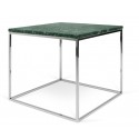 TemaHome Gleam sofabord i metal og marmor 50 x 50 cm - Sort/Grøn marmor