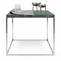 TemaHome Gleam sofabord i metal og marmor 50 x 50 cm - Sort/Grøn marmor
