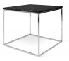 TemaHome Gleam sofabord i metal og marmor 50 x 50 cm - Krom/Sort marmor