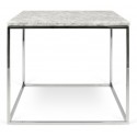 TemaHome Gleam sofabord i metal og marmor 50 x 50 cm - Krom/Sort marmor