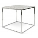 TemaHome Gleam sofabord i metal og marmor 50 x 50 cm - Krom/Sort marmor
