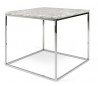TemaHome Gleam sofabord i metal og marmor 50 x 50 cm - Krom/Hvid marmor