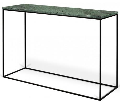 TemaHome Gleam sofabord i metal og marmor 50 x 50 cm - Sort/Grøn marmor
