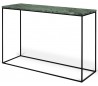 TemaHome Gleam konsolbord i metal og marmor 120 x 40 cm - Sort/Grøn marmor