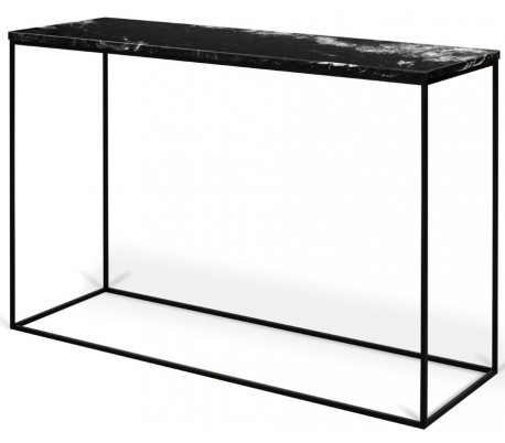 TemaHome Gleam konsolbord i metal og marmor 120 x 40 cm - Sort/Grøn marmor