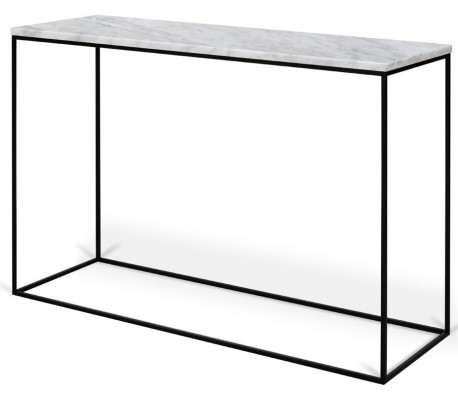 TemaHome Gleam konsolbord i metal og marmor 120 x 40 cm - Sort/Sort marmor