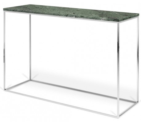 TemaHome Gleam konsolbord i metal og marmor 120 x 40 cm - Sort/Grøn marmor