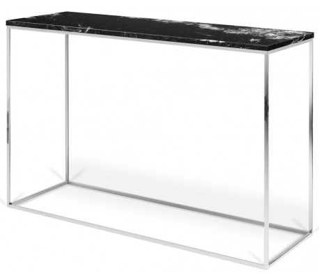 TemaHome Gleam konsolbord i metal og marmor 120 x 40 cm - Krom/Grøn marmor