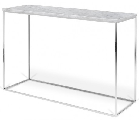 TemaHome Gleam konsolbord i metal og marmor 120 x 40 cm - Krom/Sort marmor