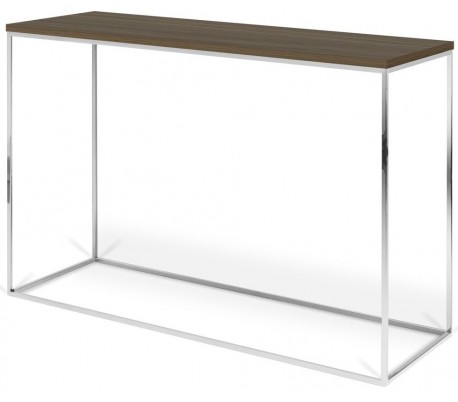TemaHome Gleam konsolbord i metal og finér 120 x 40 cm - Sort/Valnød